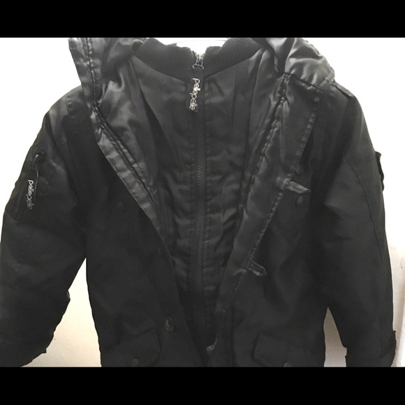 BOYS Black WINTER COAT, PELLE PELLE, Size 7 - Picture 1 of 10